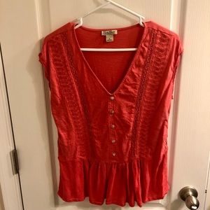 Lucky Brand Pink Flowy Top